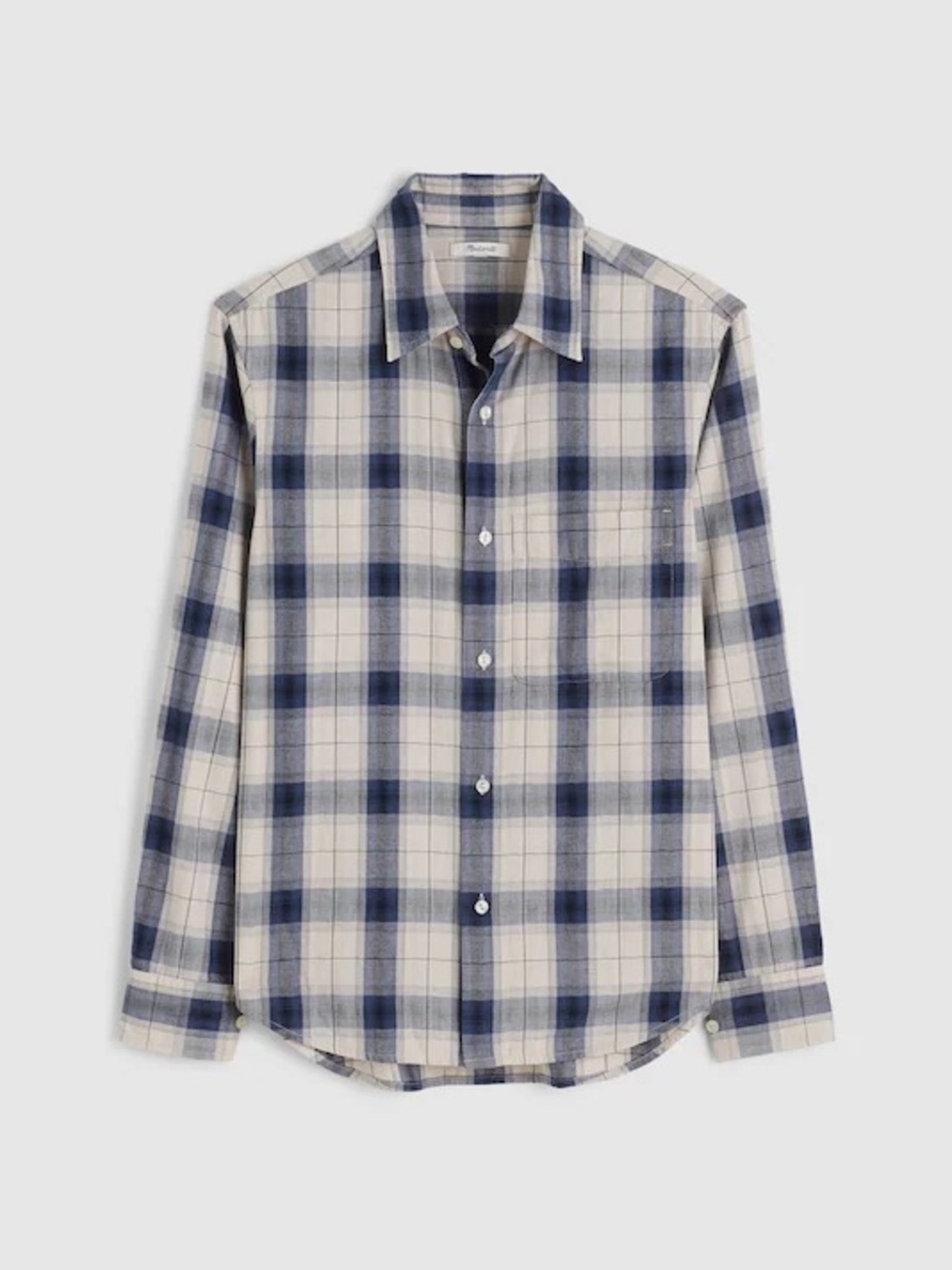 Madewell Lightweight Flannel Button-Up Shirt in Oatmeal Size S‎ New $118 NW780